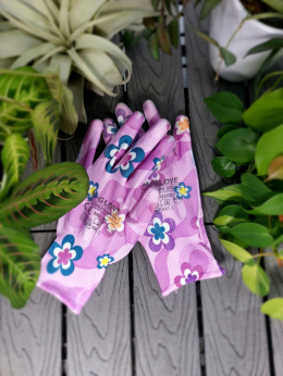 Rękawice w kwiaty - 1 para | rozmiar S