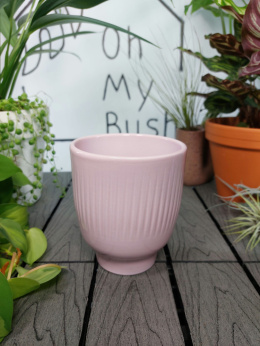 Osłonka ceramiczna Prążki Różowa | 10,5cm